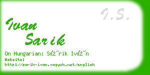 ivan sarik business card